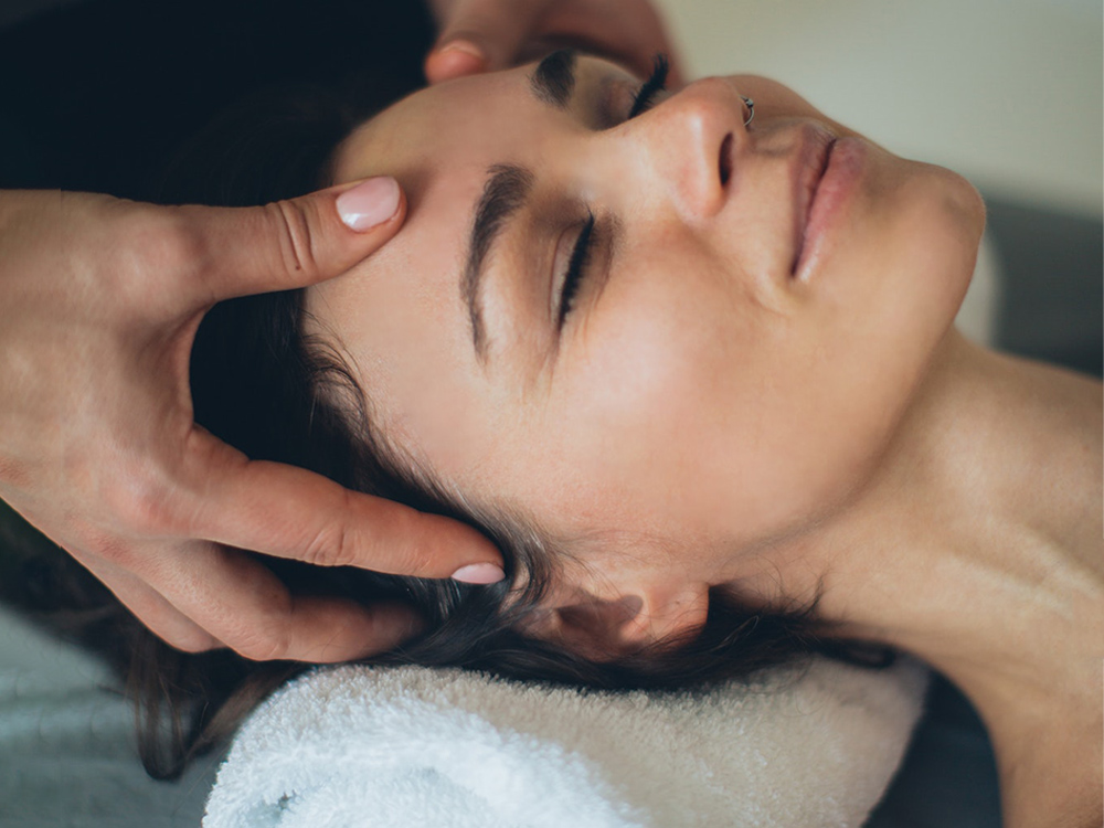 A woman enjoys a relaxing massage